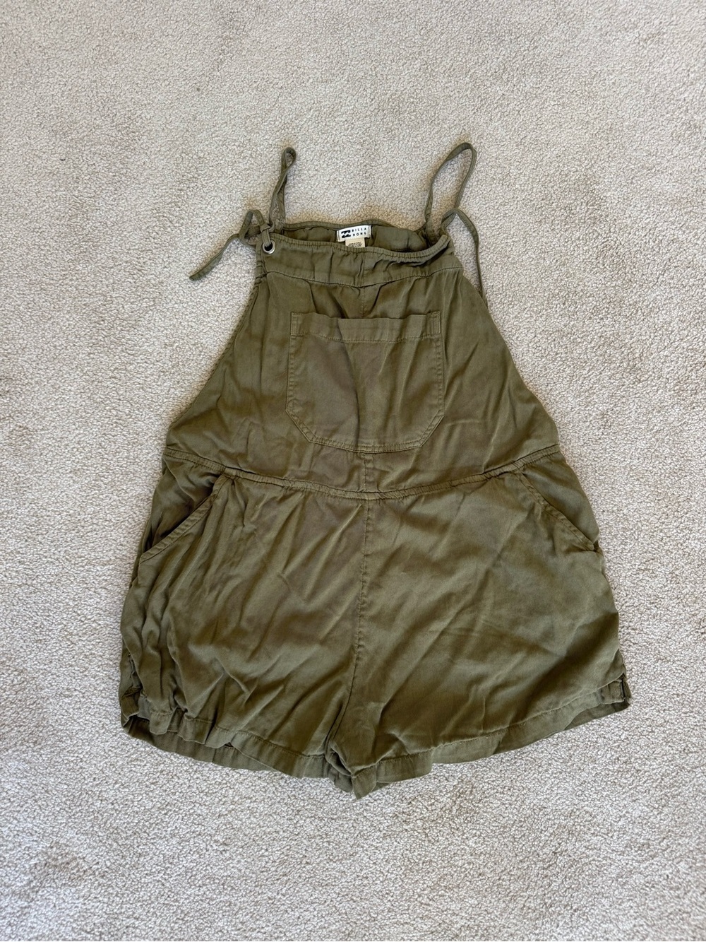 Billabong Olive Green Shortalls Romper Jumpsuit Women's Size Medium